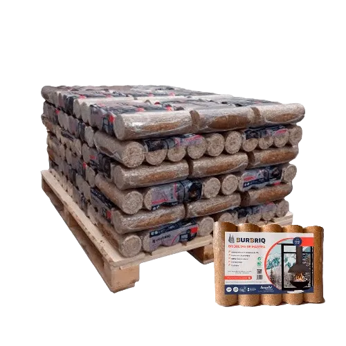 Briquetas de madera Burbriq PEFC – 52 paquetes de 5 briquetas (510 kg)