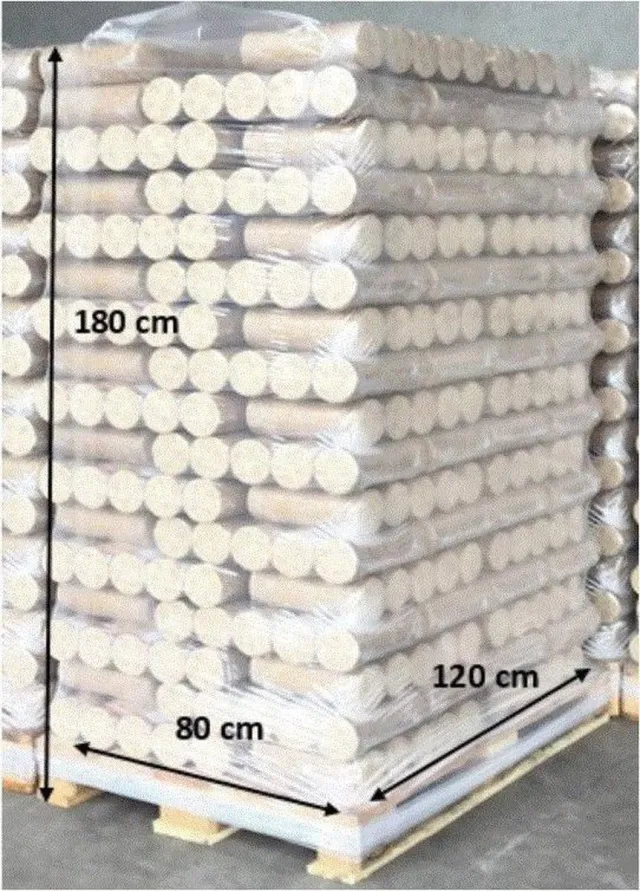 Briquetas de madera EcoPower – Palet de 1.000 kg (100 paquetes)