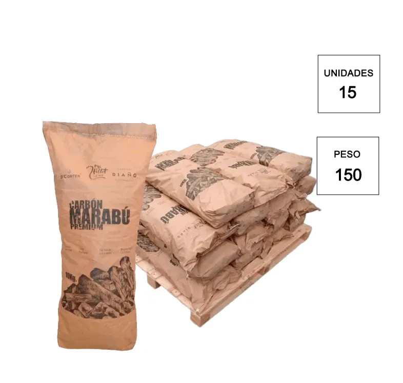 Carbón vegetal de marabú Premium – 15 sacos de 10 kg (150 kg)