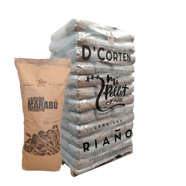 Carbón vegetal de marabú – Palet de 72 sacos de 10 kg (720 kg)