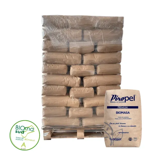 Hueso de aceituna Piropel Premium – Palet 70 sacos de 15 kg (1.050 kg)