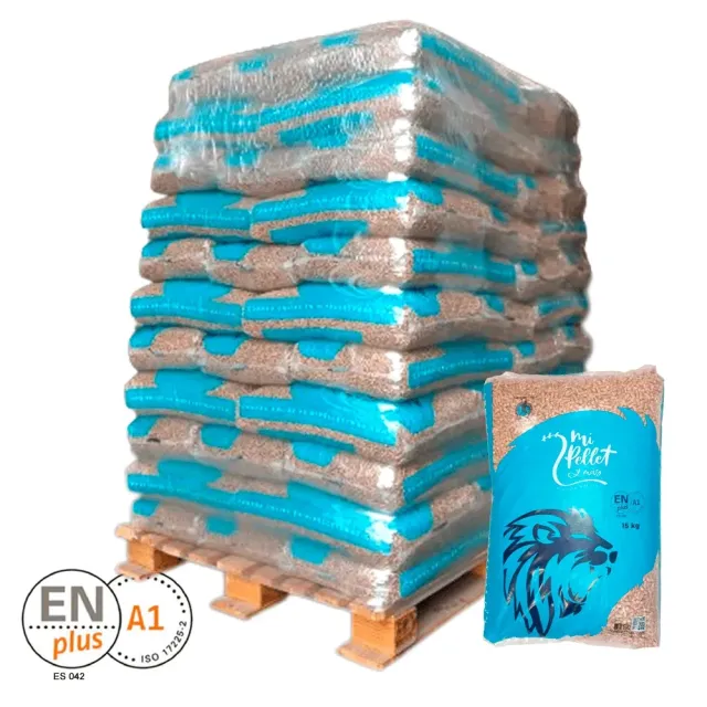 Pellets Mi Pellet y Más ENplus A1 – Palet de 77 sacos de 15 kg (1.155 kg)