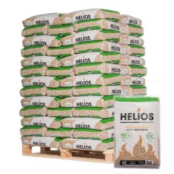 Pellets Helios ENplus A1 – Palet de 65 sacos de 15 kg (975 kg)