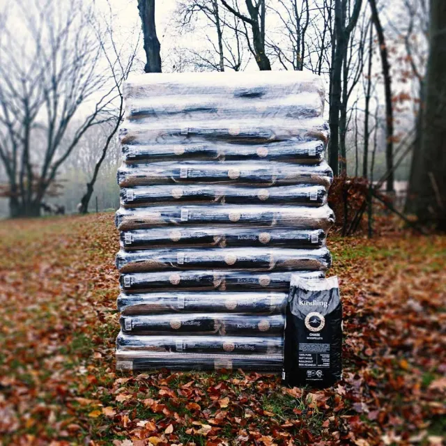Pellets Kindling Chase ENplus A1 – Palet de 72 sacos de 15 kg (1.080 kg)