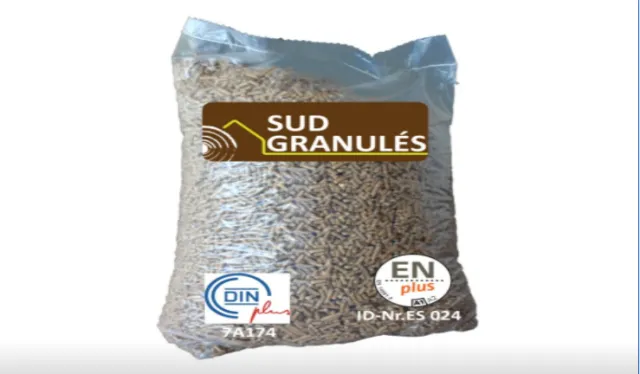 Pellets Sud' Granulés ENplus A1 – Palet de 70 sacos de 15 kg (1.050 kg)