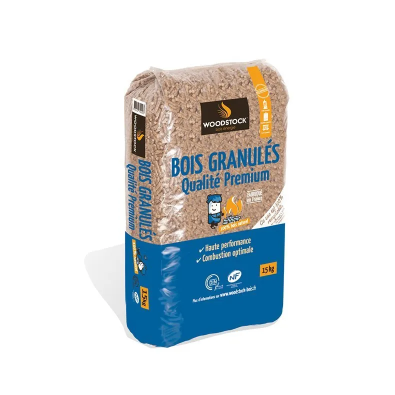 Pellets Woodstock Premium DINplus – Palet de 66 sacos de 15 kg (990 kg) – foto 2