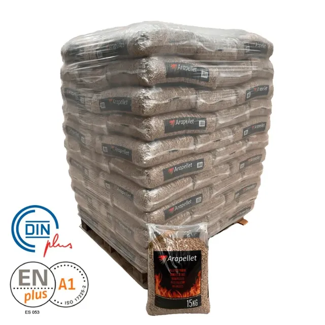 Pellets puro pino Arapellet – Palet de 77 sacos de 15 kg (1.155 kg)