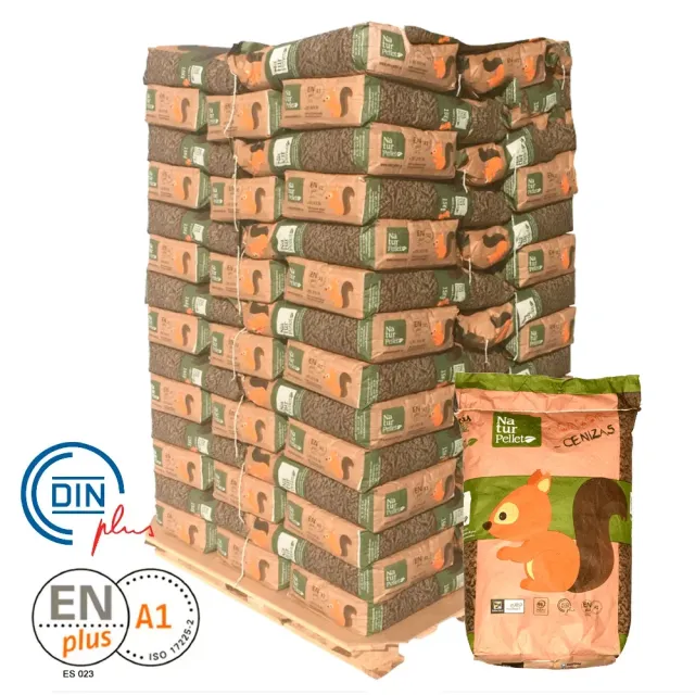 Pellets de pino Naturpellet ENplus A1 – Palet de 70 sacos de 15 kg
