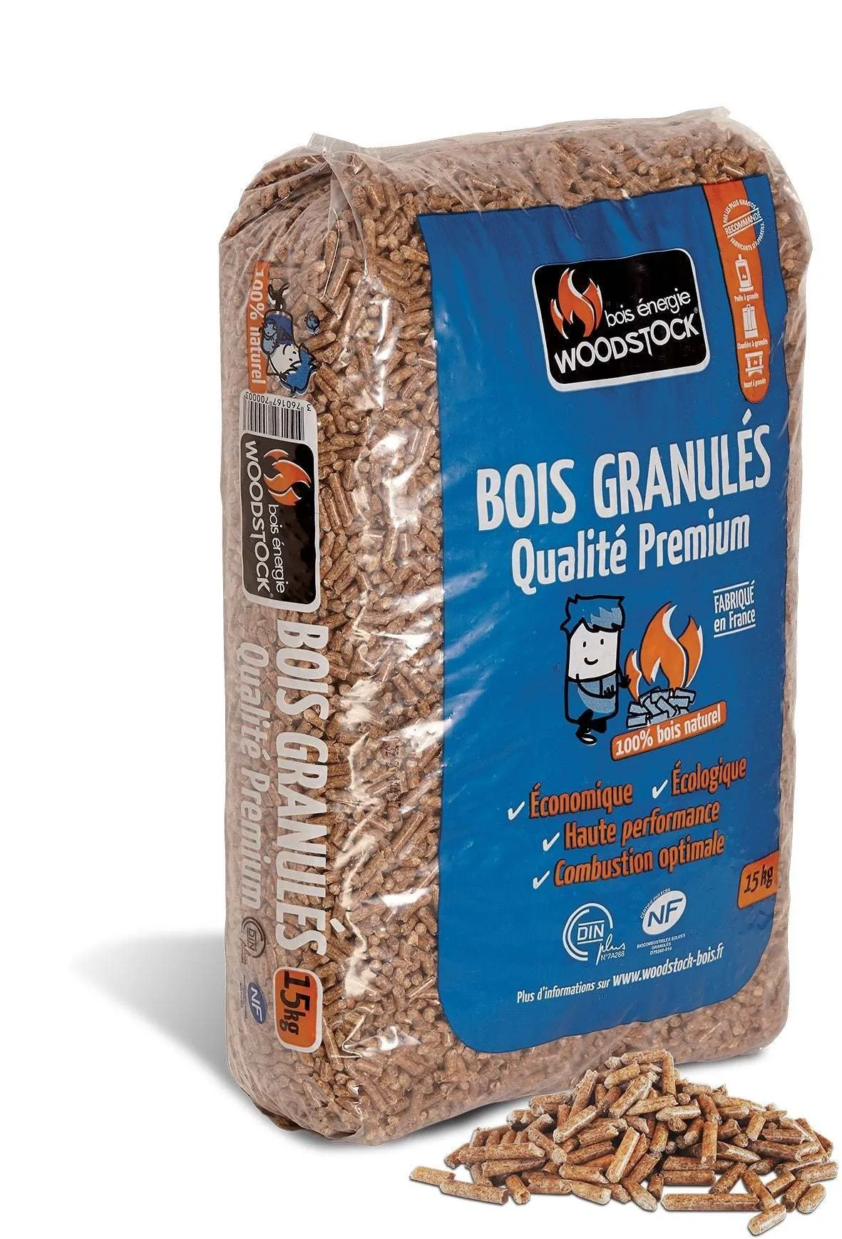 Pellets Woodstock Premium DINplus – 4 palets, 264 sacos de 15 kg – foto 2